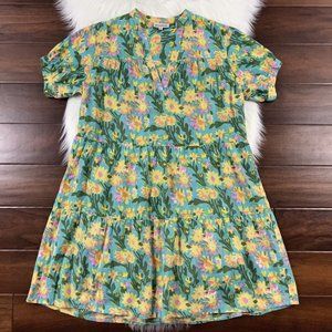Fitzroy & Willa Size Small Floral Short Sleeve‎ Cotton Dress